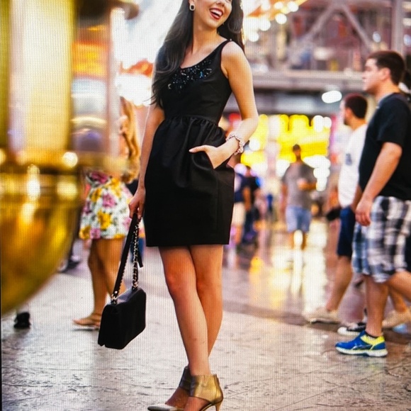 Kate Spade Embellished Cupcake Dress Take a Walk on the Wild Side Black Sz14 NWT - Picture 2 of 16